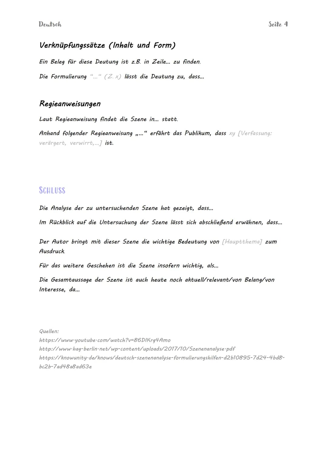 Deutsch
Formulierungshilfen
A allgemein IN
GRUNDLAGEN
Daraus wird ersichtlich...
Es lässt sich festhalten, dass...
Das zeigt...
Diese Textst