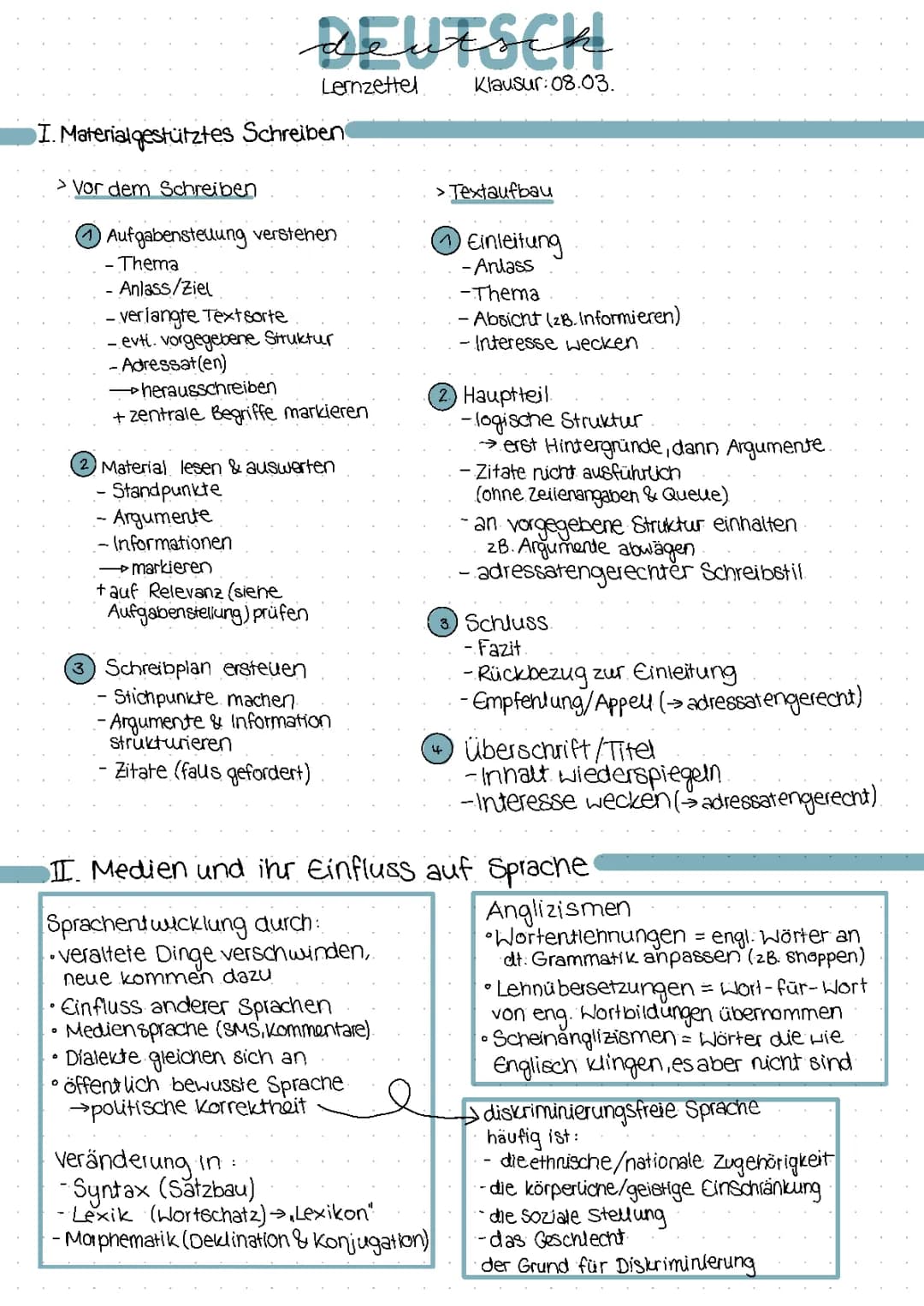 materialgestütztes Schreiben