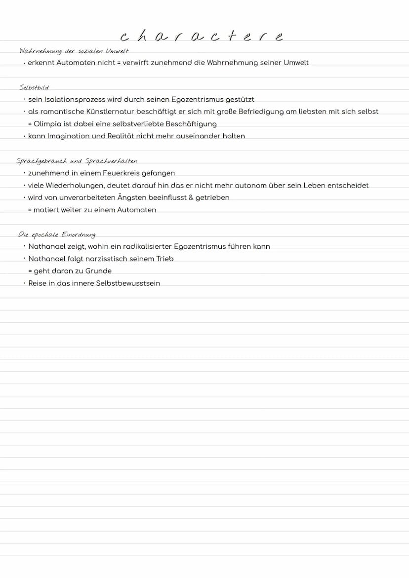 Der Sandmann
Was wird Nathanael anfangs über die Gestallt des Sandmannes erzählt?
Mutter
= Sandmann existiert nicht, nur Sinnbild für Müdigk