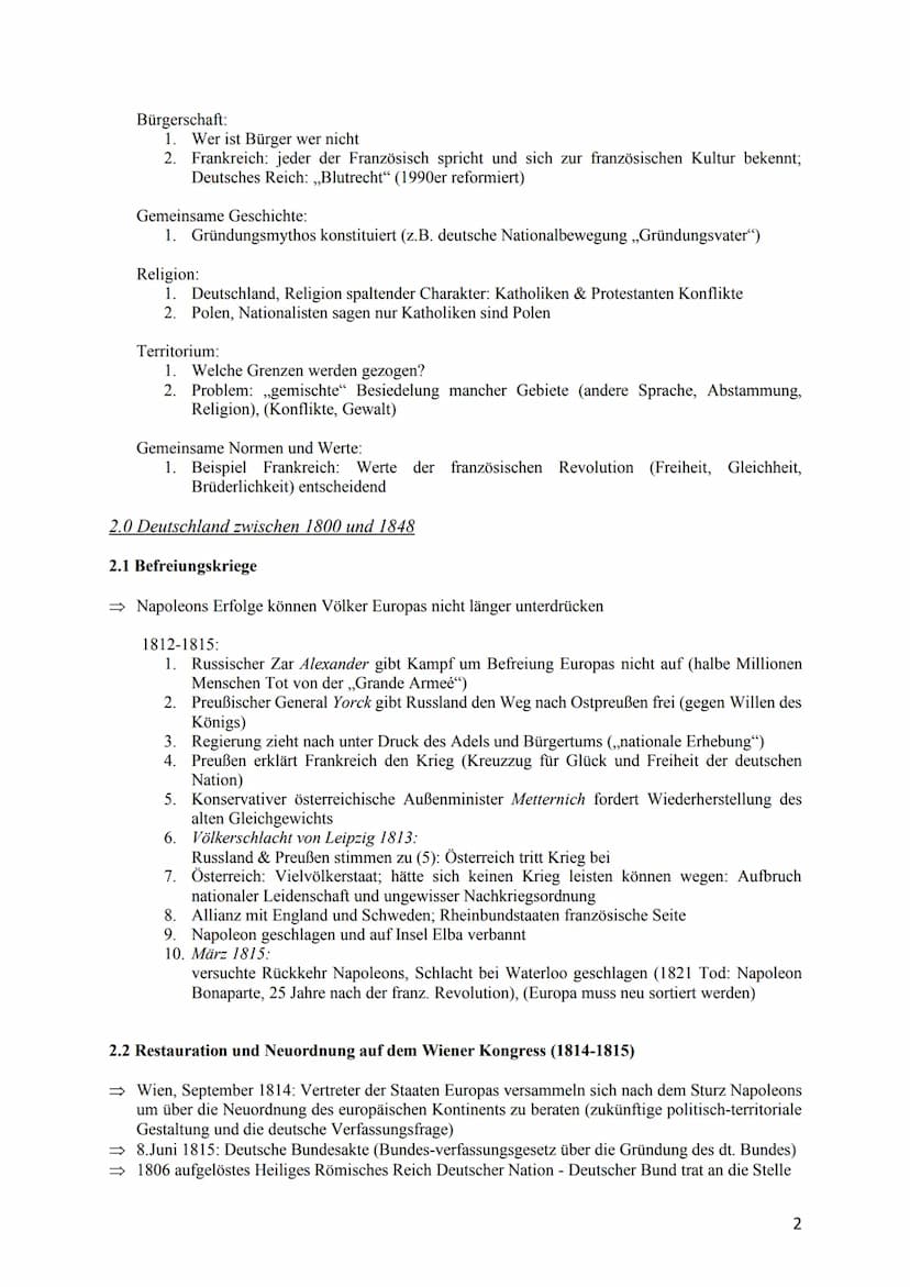 Geschichtsvorbereitung S1:
1.0 Nationen & Nationalstaatsbildung
1.1 Nationalbildung
⇒ Nationen sind nichts Naturgegebenes (gibt nicht nur ei