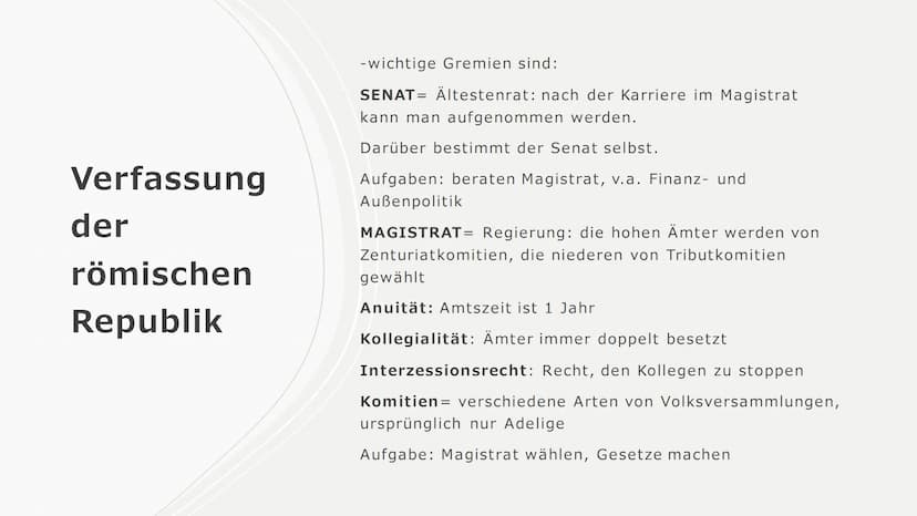 Römische
Republik
28.11.2020 Anfänge Roms
in den ersten
Jahrhunderten
Monarchie
-1000 v.Chr. Siedlungen in der Gegend von
Rom
Republik
-753 