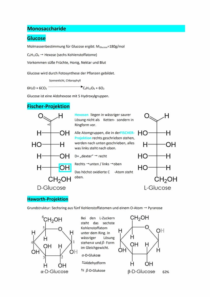 Untersuchung
von Glucose
1) Löslichkeit Glucose in Wasser löslich, in Ethanol schwer, in Benzin nicht
2) Elektrische Leitfähigkeit → Glucose