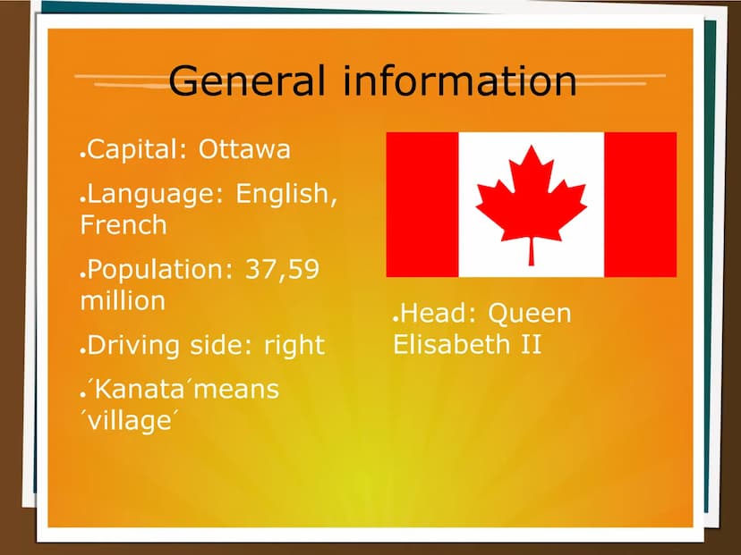 CANADA
.General information
.Fun facts
.Canada the better US
.Sources
RUSSIA
N) Canada
UNITED
STATES
Gulf of
Alaska
Pacific
Ocean
Ⓒmaps.com
