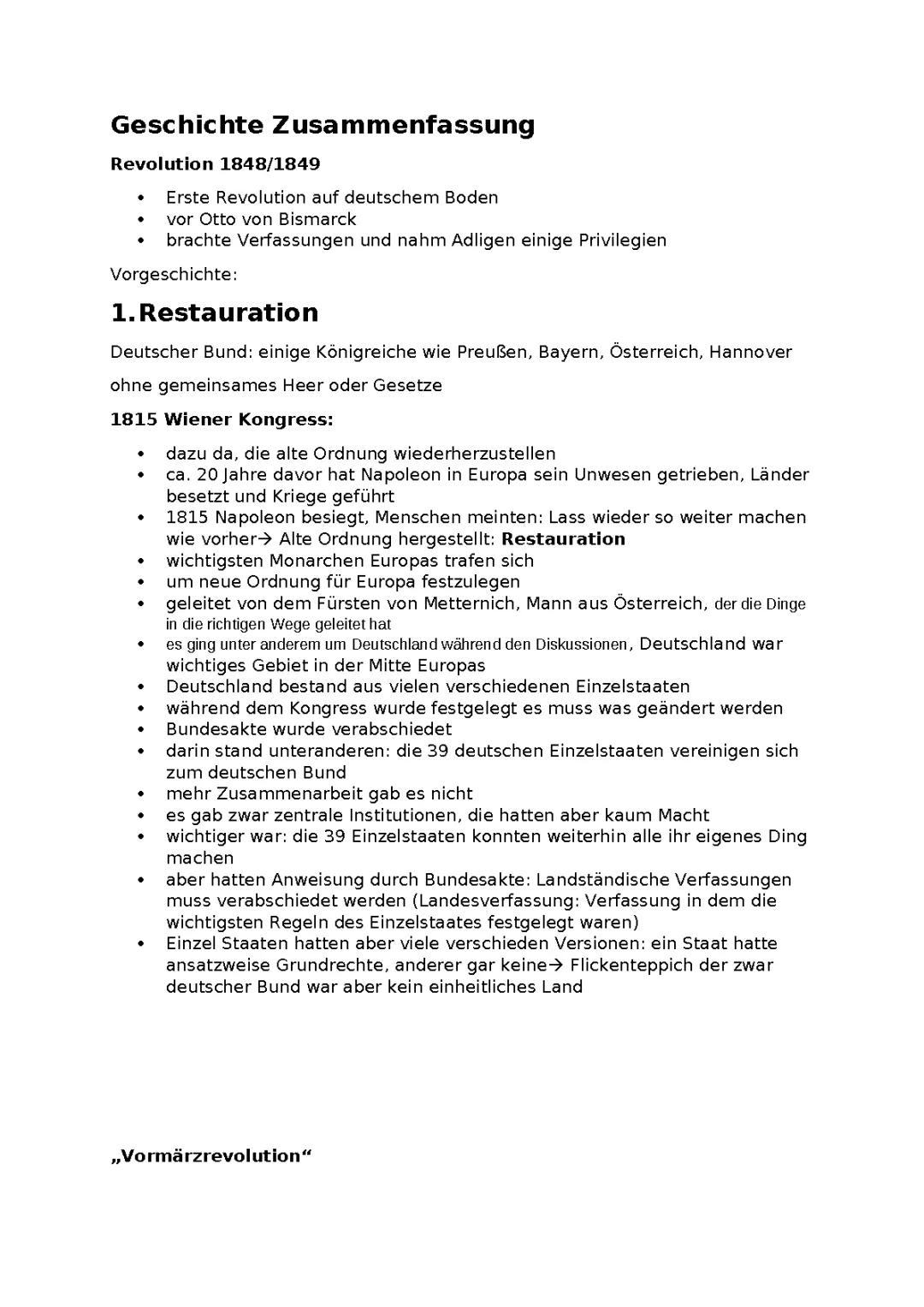 Die Deutsche Revolution 1848: Ursachen, Verlauf und Folgen für Klasse 8