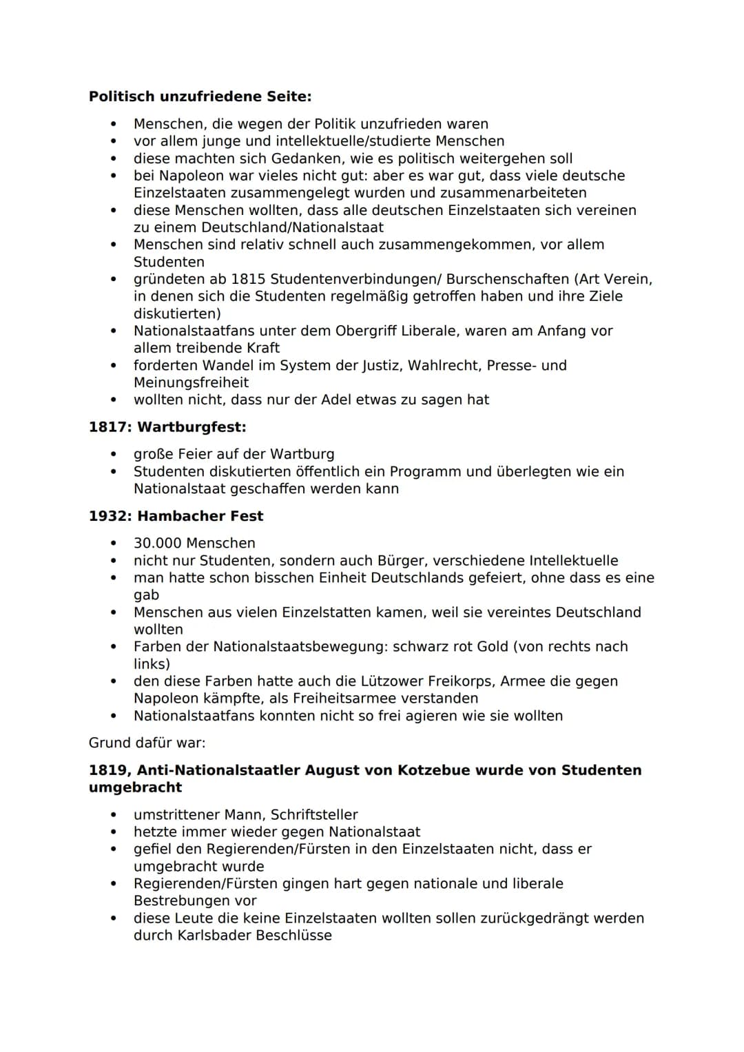 Geschichte Zusammenfassung
Revolution 1848/1849
● Erste Revolution auf deutschem Boden
● vor Otto von Bismarck
brachte Verfassungen und nahm