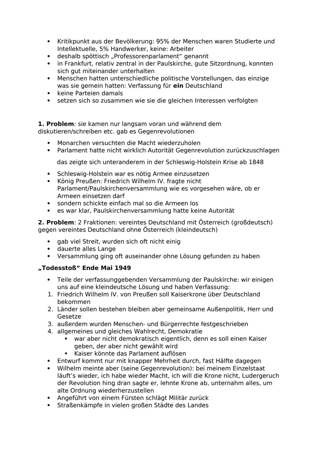 Geschichte Zusammenfassung
Revolution 1848/1849
● Erste Revolution auf deutschem Boden
● vor Otto von Bismarck
brachte Verfassungen und nahm