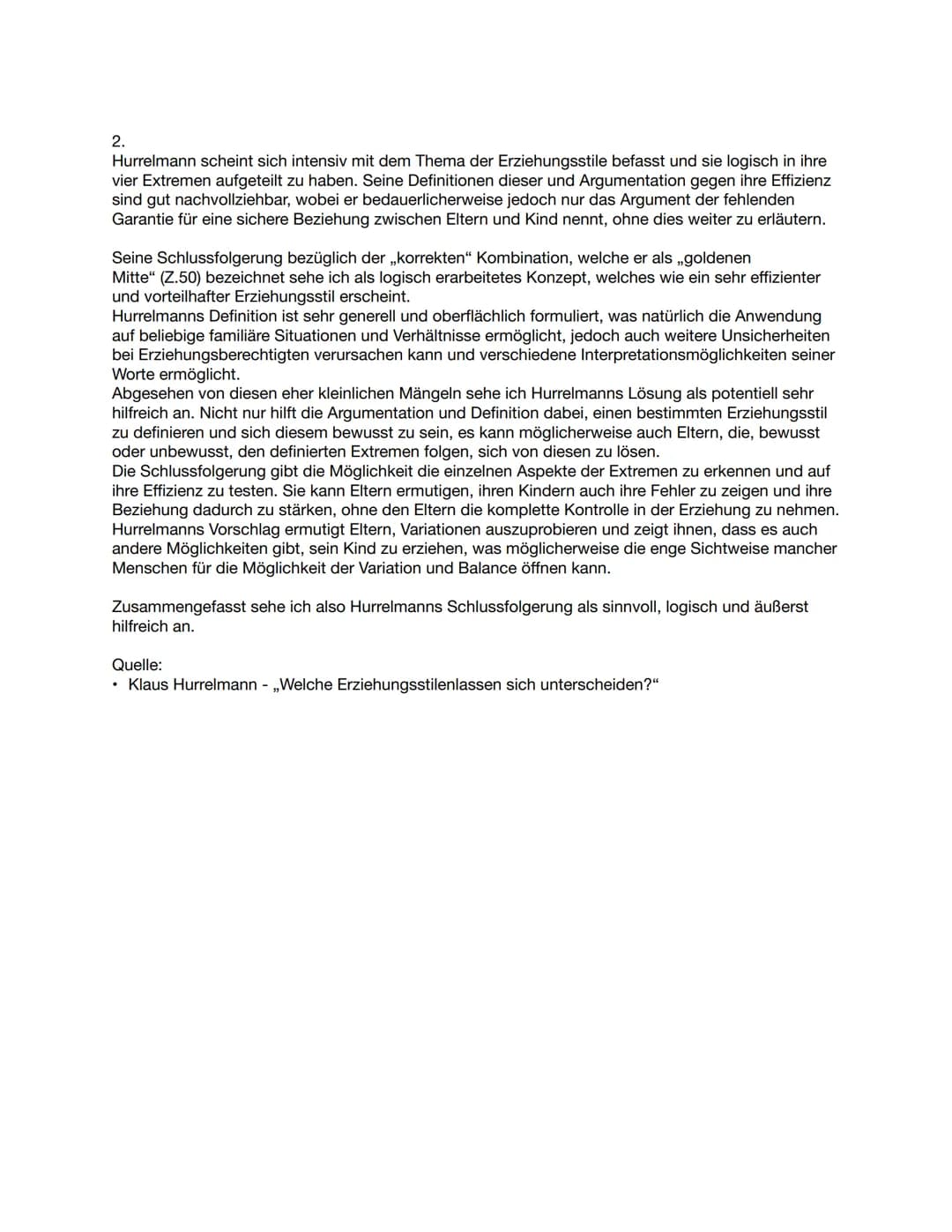 Erste schriftliche Aufgabe:
a) Im Text ,,Über meinen Vater" beschreibt der berichtende Sohn detailliert die erzieherischen
Maßnahmen des Vat