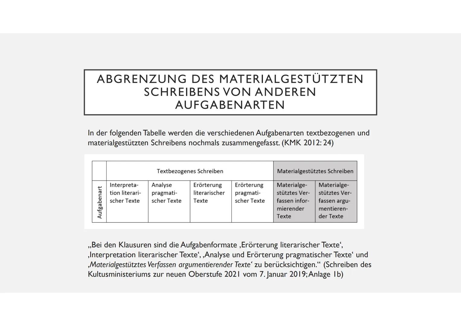 REPETITORIUM ZU
„MATERIALGESTÜTZTES VERFASSEN
EINES INFORMIERENDEN UND
ARGUMENTIERENDEN TEXTES“ # ABGRENZUNG DES MATERIALGESTÜTZTEN
# SCHREI