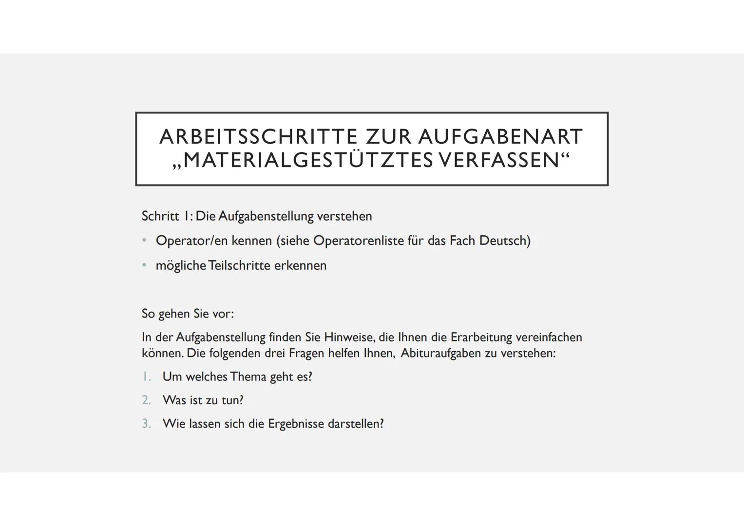 REPETITORIUM ZU
„MATERIALGESTÜTZTES VERFASSEN
EINES INFORMIERENDEN UND
ARGUMENTIERENDEN TEXTES“ # ABGRENZUNG DES MATERIALGESTÜTZTEN
# SCHREI