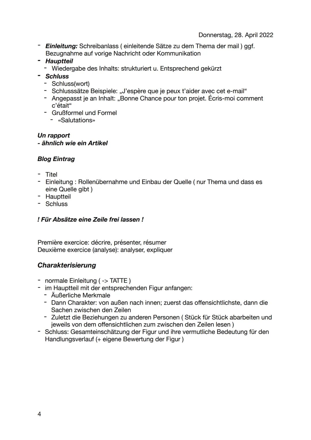 Französisch Abi Methodik
Types de textes possibles pour la troisième exercice
Un article
Titel (eine passende Überschrift, die Interesse erw