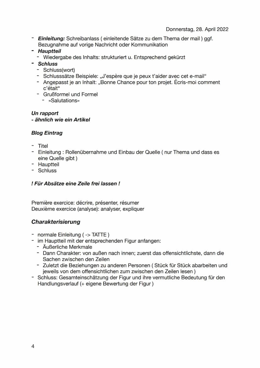 Französisch Abi Methodik
Types de textes possibles pour la troisième exercice
Un article
Titel (eine passende Überschrift, die Interesse erw