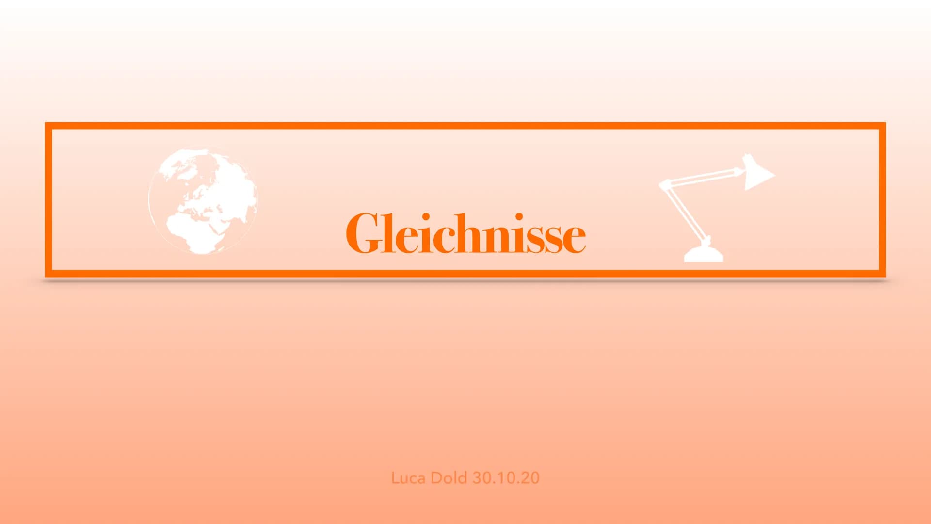 Gleichnisse
Luca Dold 30.10.20 Gleichnisse Definition
etwas nicht Erfassbares (Reich Gottes/Gott jenseits von Raum und Zeit/total anders als