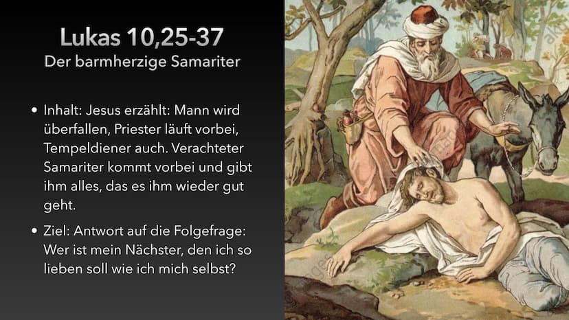 Gleichnisse
Luca Dold 30.10.20 Gleichnisse Definition
etwas nicht Erfassbares (Reich Gottes/Gott jenseits von Raum und Zeit/total anders als