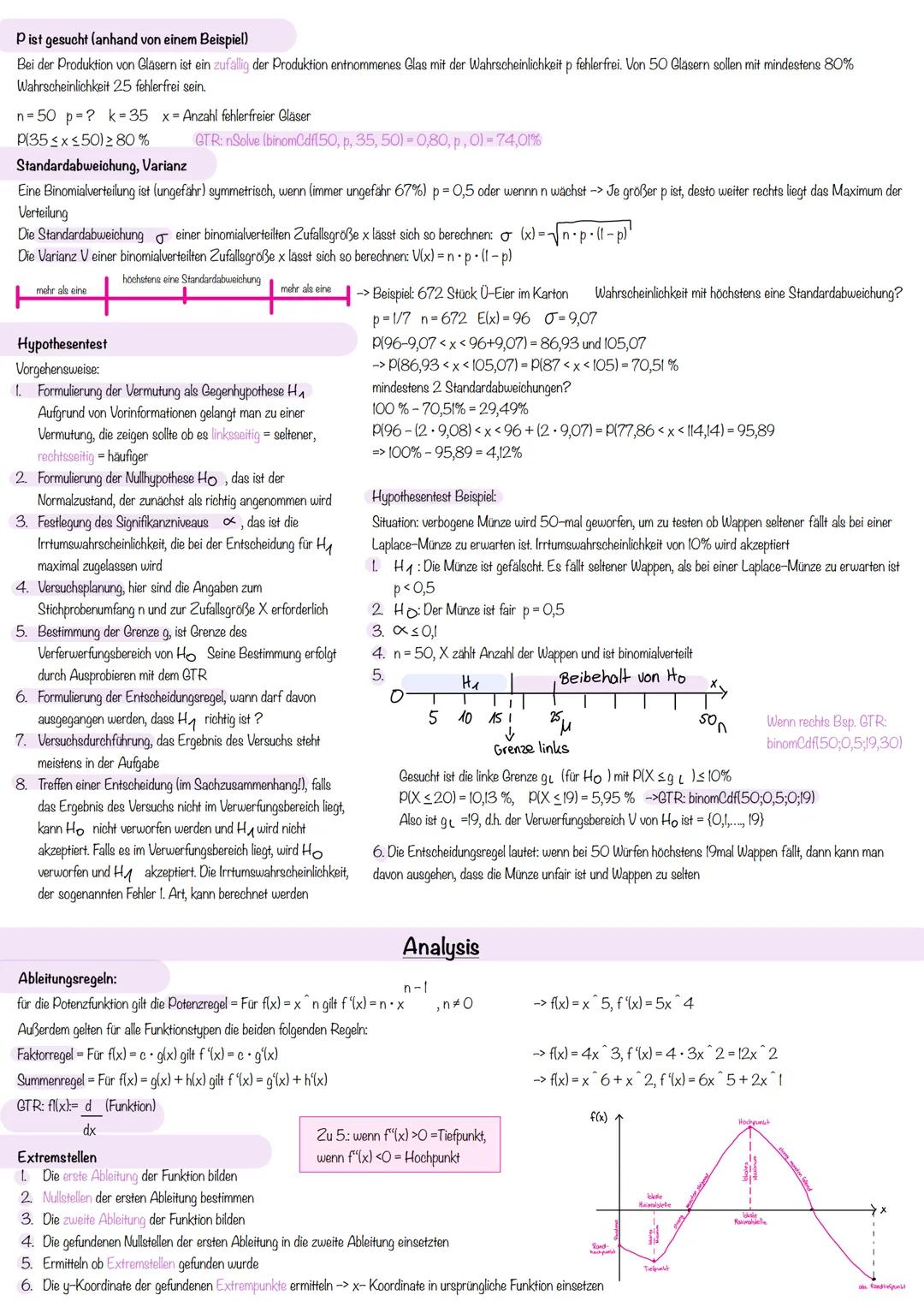 Themen:
• Stochastik
•Analysis
• Lineare Algebra
Mathe, Mathematische Schreibweise
B
A
A
Gesamt
P(A)
PLĀ)
P(AB) PIA B) P(A)
P(B)
P(AB) P(ANB