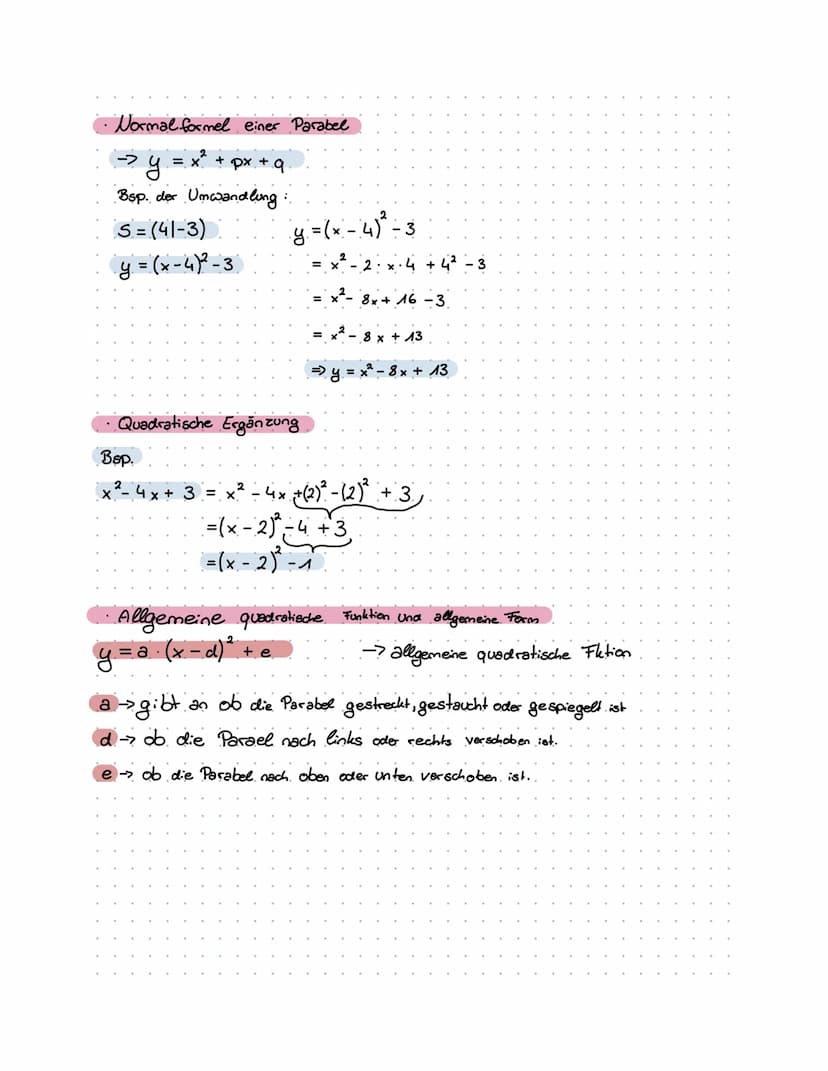 Formel
•Normalparabel
→> y=x²
y.
1
r
3.
x
4
g
wr
rschoben.
4
·L7 an den punkt 2
Im
beträgt
4.
Scheitelpunkt form einer Normalparabel.
y = (x