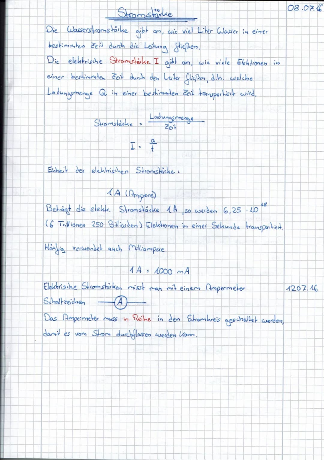 Wirkungen des Stroms
1. Wärmewirkung
Der elektrische Strom bewirkt eine Temperaturerhöhung des Leibers.
( Dight hat sich verlängert)
Bsp.: H