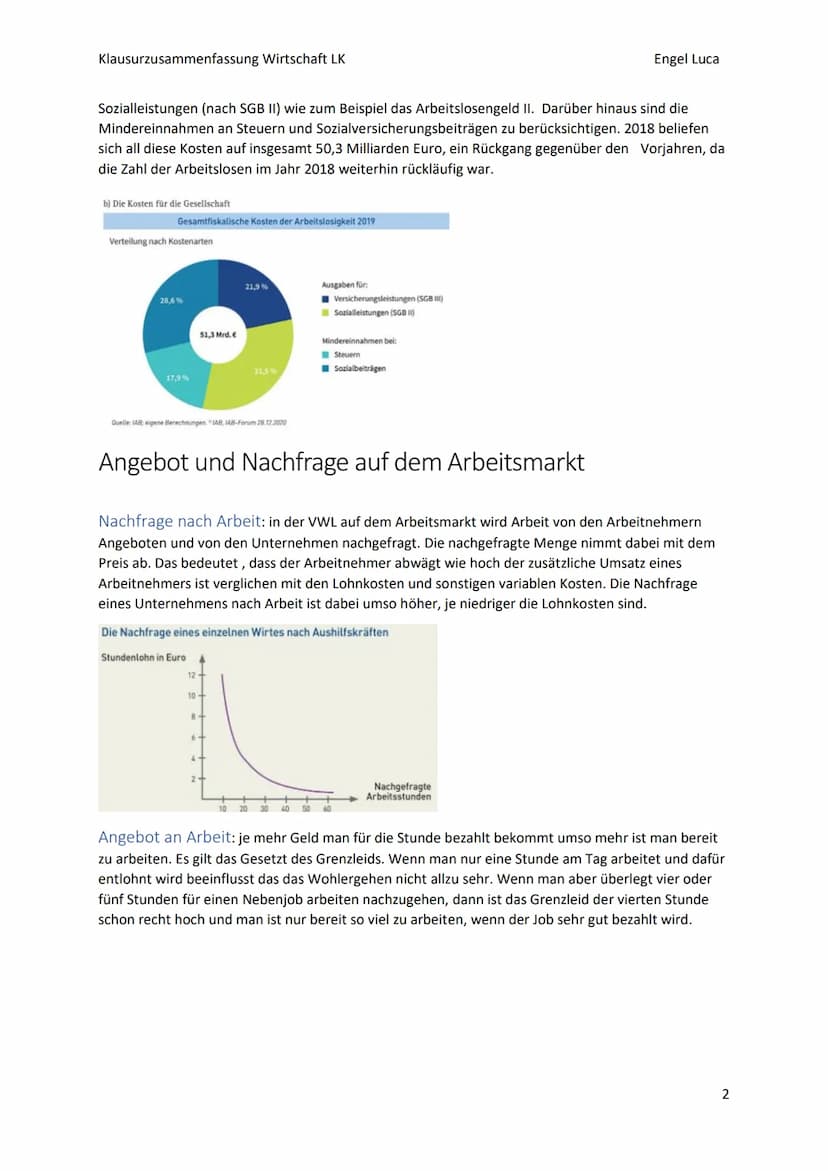 Klausurzusammenfassung Wirtschaft LK
arbeitsverhältThemen
Engel Luca
Stellenwert von Arbeit (für Gesellschaft und Individuum), S. 368-370
An