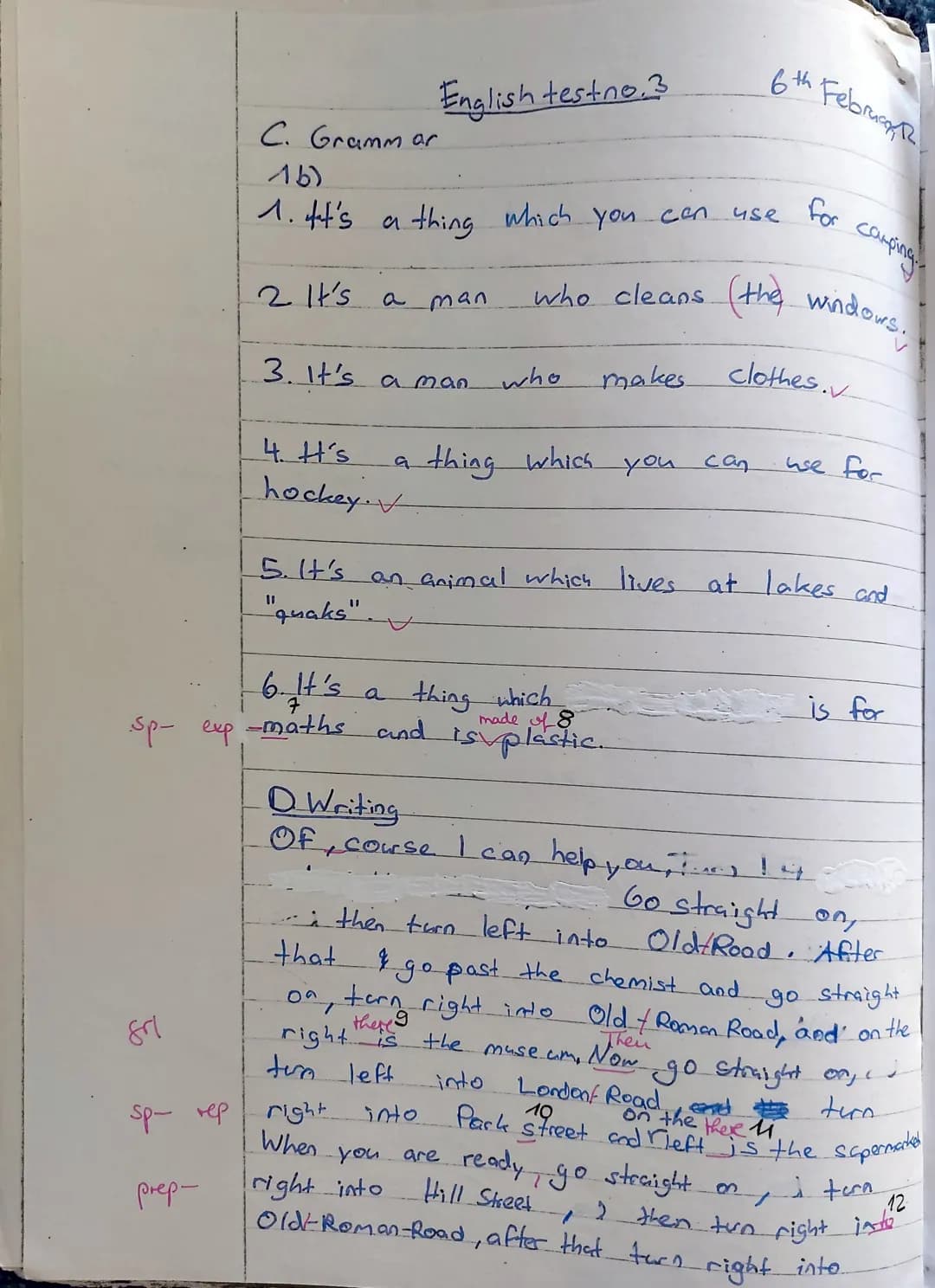 6e English (SCC)
Name: Cosima
A. Listening
Michael is visiting his aunt in Plymouth. They are spending the day at the harbour.
a) Listen to 