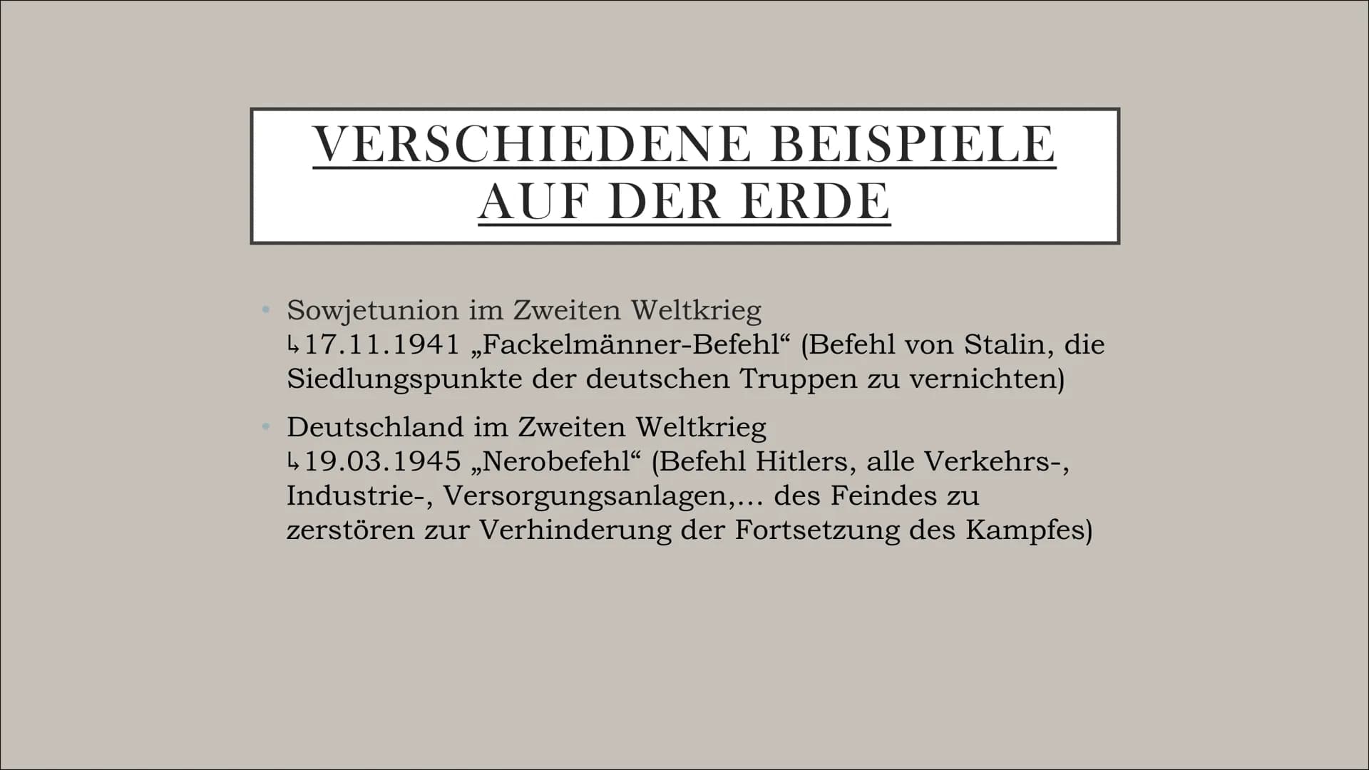 VERBRANNTE-ERDE-SYNDROM
Von Victoria und Stella DEFINITION:
Umweltzerstörung durch
militärische Nutzung  HISTORISCHER
HINTERGRUND
Erstmals b