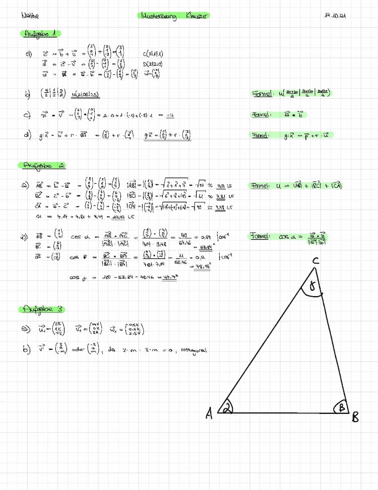 Know Klausur + Lösung + Formelsammlung: Analytische Geometrie  thumbnail