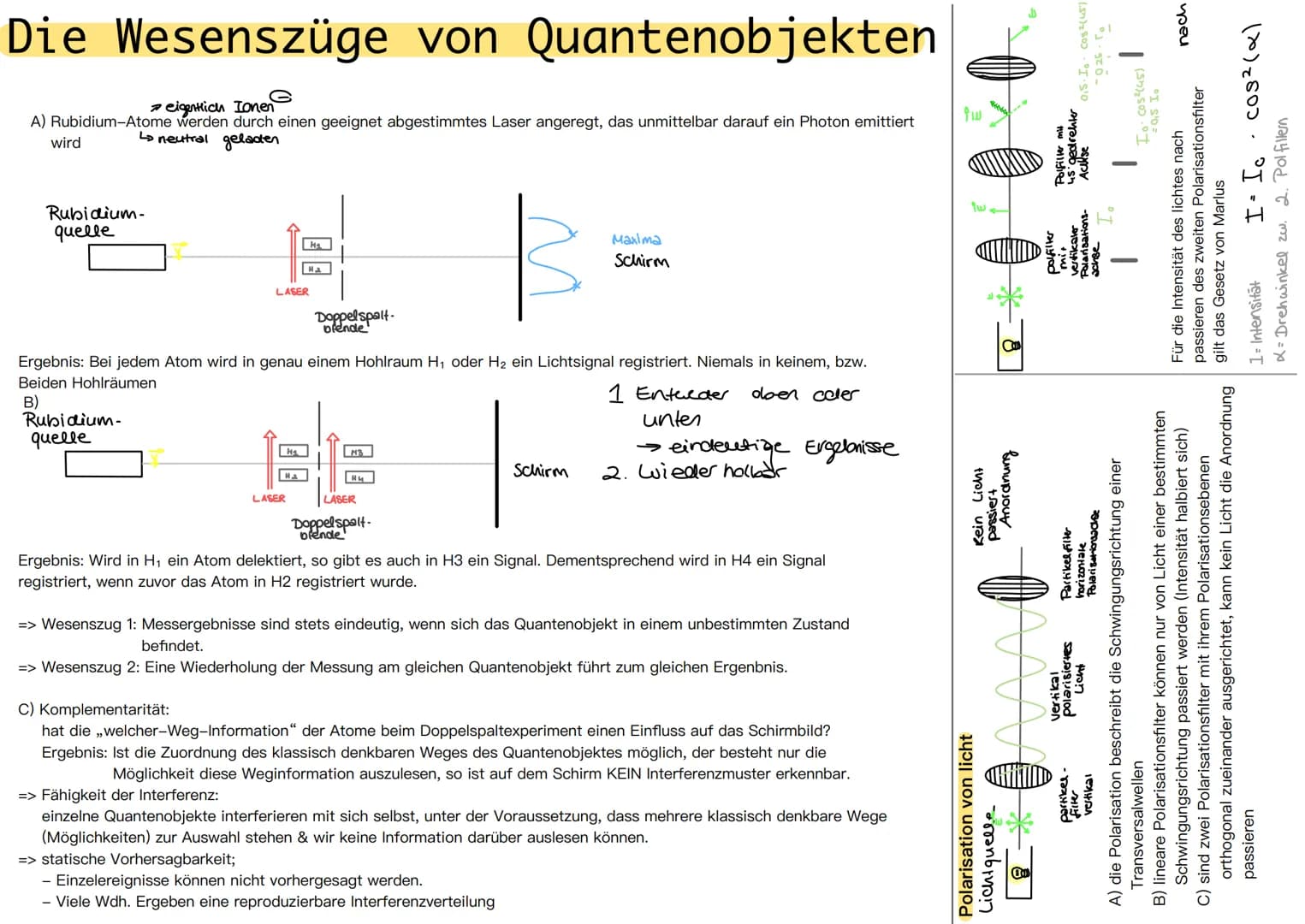 Das Hallwachs-Experiment
Eine geladene zinkplatte wird mit einem
Elektroskob verbunden & mit mit Licht bestrahlt
Beobachtung:
Glühbirne:
Lad