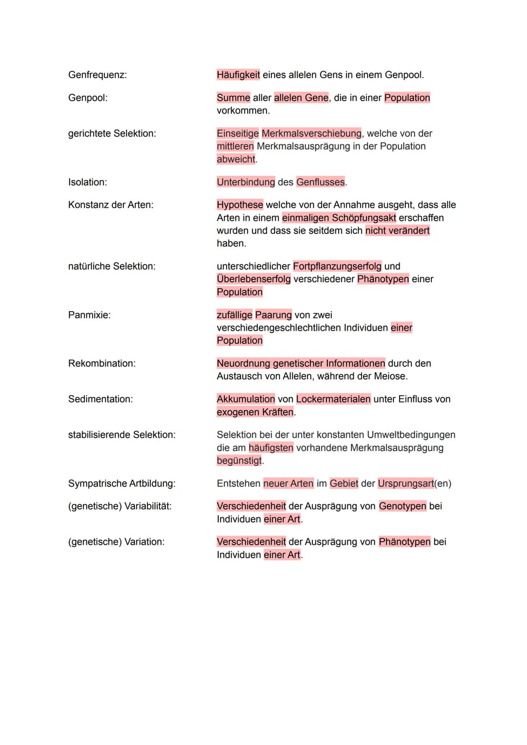 Glossar Evolution
Adaptive Radiation:
Allelfrequenz:
Allopatrische Artbildung:
Art:
balancierten Polymorphismus:
Biodiversität:
disruptive S