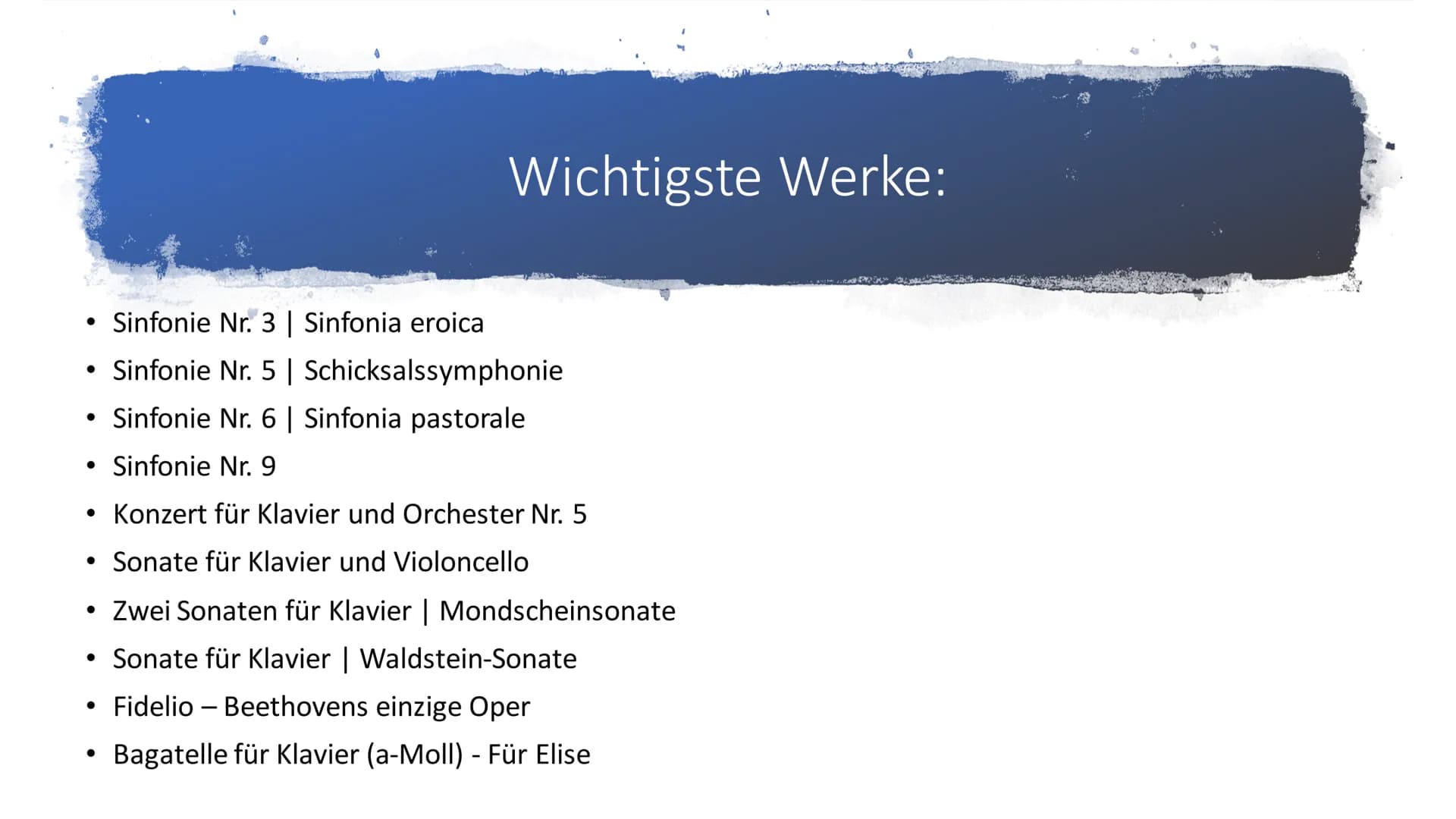 Ludwig van Beethoven ●
●
●
Allgemeine Fakten
Ausbildung
Wichtigste Werke
Krankheit
Bilder
Quellen
Inhalt: ●
●
Allgemeine Fakten:
Ludwig van 