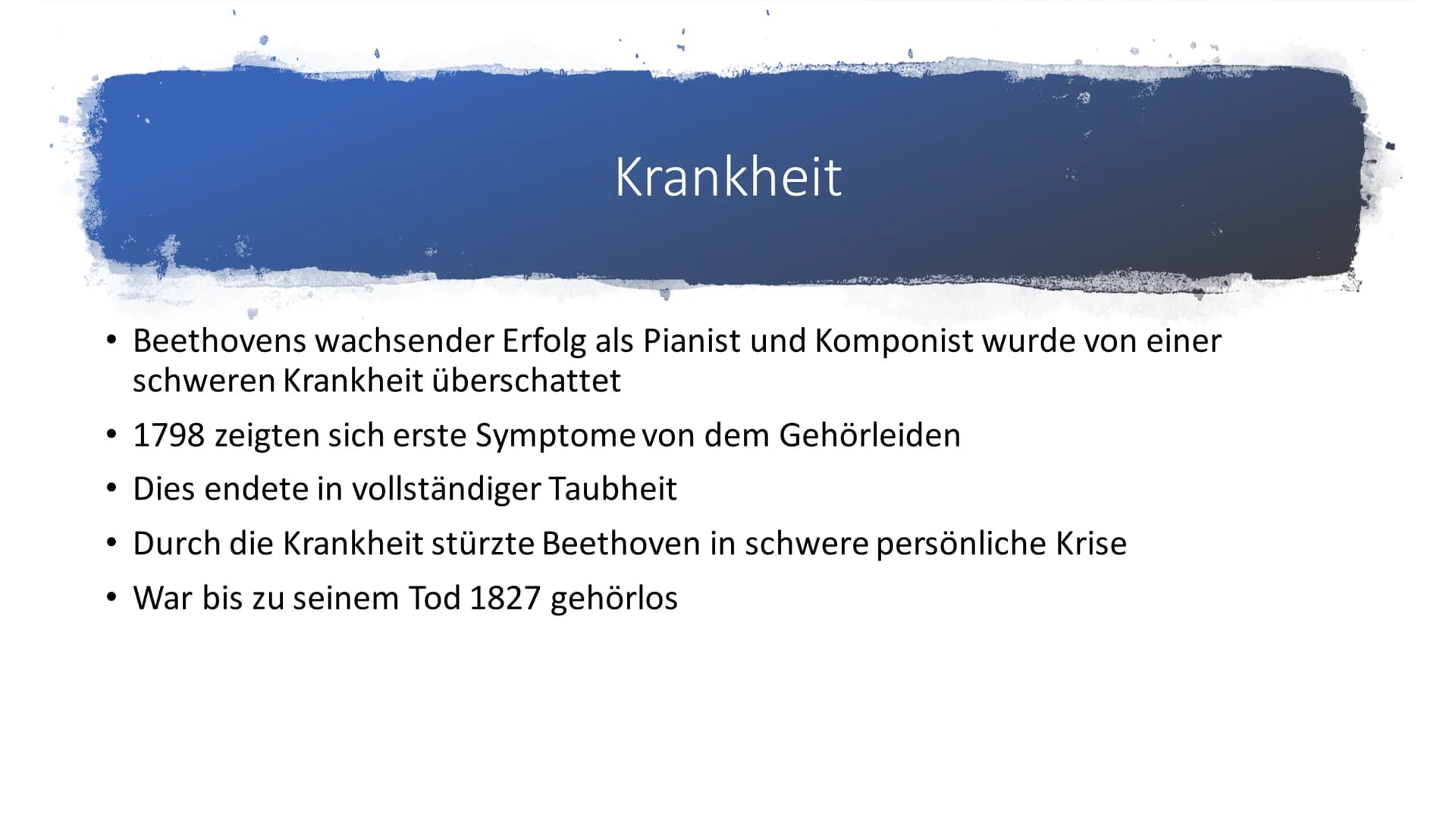 Ludwig van Beethoven ●
●
●
Allgemeine Fakten
Ausbildung
Wichtigste Werke
Krankheit
Bilder
Quellen
Inhalt: ●
●
Allgemeine Fakten:
Ludwig van 