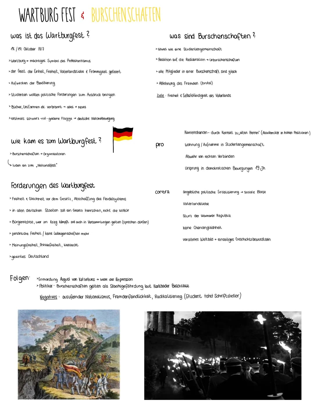 
<p>Das Wartburgfest fand am 18. und 19. Oktober 1817 statt und diente als Feier des Geistes der Einheit, Freiheit, Vaterlandsliebe und Fröm