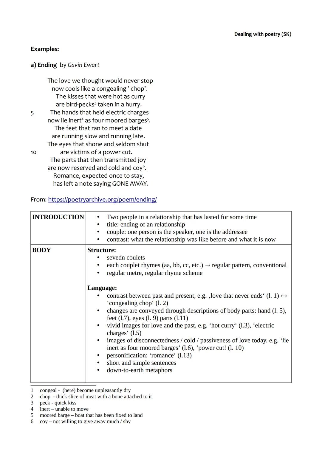 USEFUL PHRASES for a written interpretation
INTRODUCTION
BODY
Mention the title, the
poet and the theme of
the poem.
Also consider:
- the ev