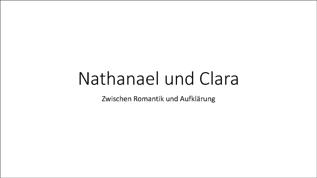 Der Sandmann: Clara und Nathanael Zusammenfassung und Analyse