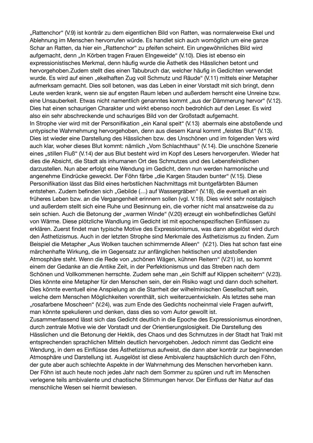 Vorstadt im Föhn - Georg Trakl - Gedichtinterpretation
Wenn sich nach heißen Tagen so langsam der Sommer verabschiedet, freuen sich die meis