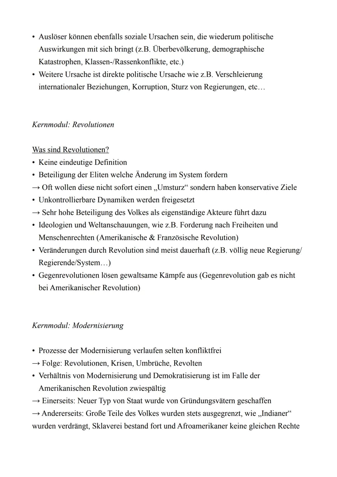 Geschichte LK - Abitur 2022
Lernzettel
12.1.: Amerikanische Revolution
Kernmodul: Krisen
Merkmale historischer Krisen nach Rudolf Vierhaus (