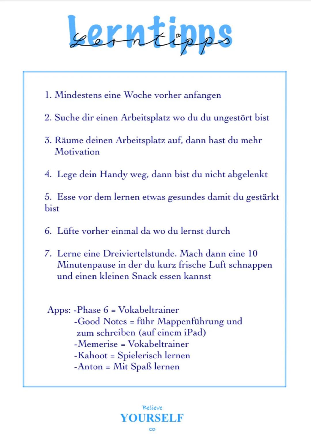 Meine Lerntipps
