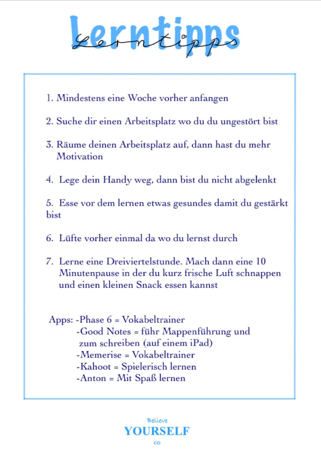 Meine Lerntipps