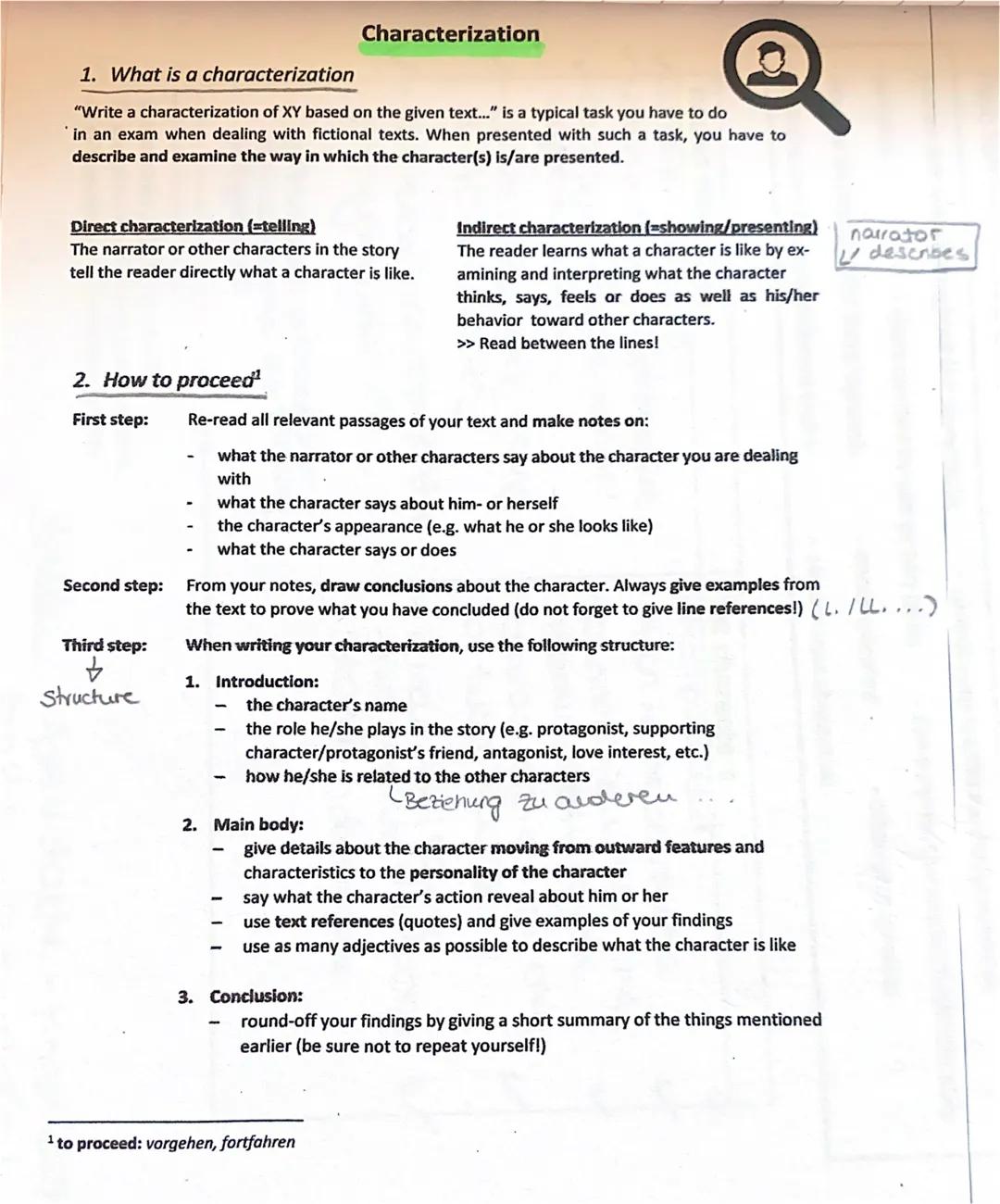 1. What is a characterization
"Write a characterization of XY based on the given text..." is a typical task you have to do
in an exam when d