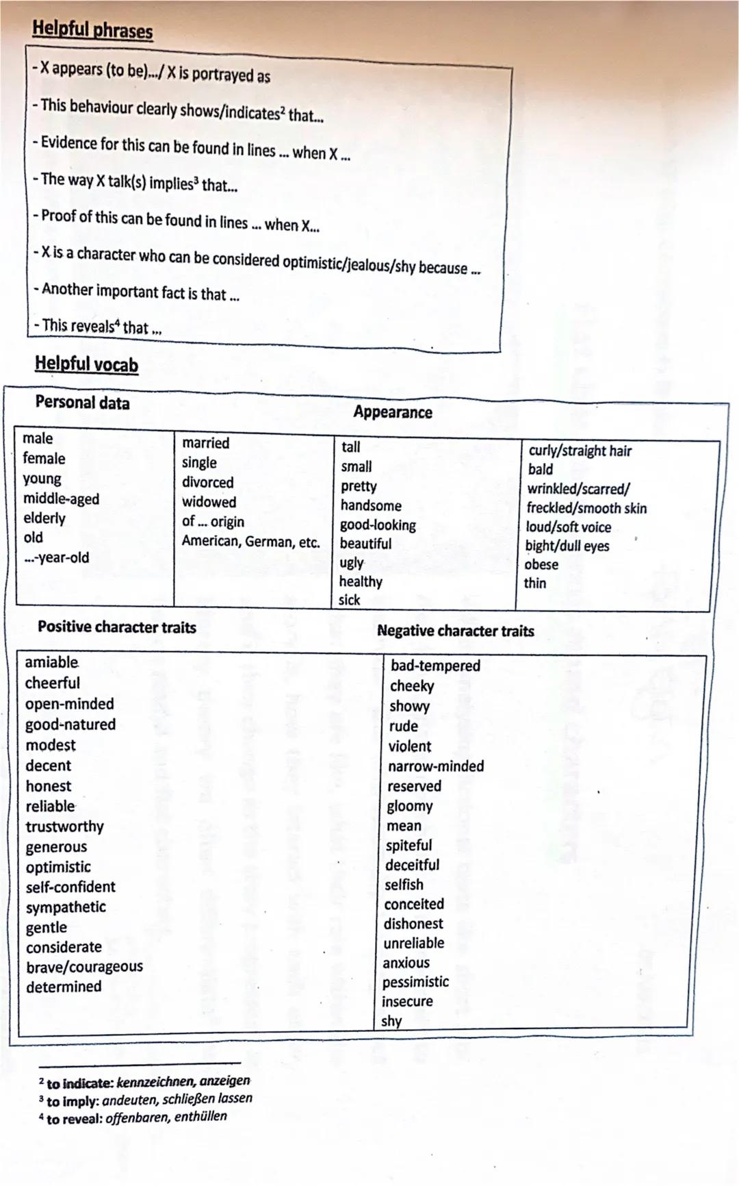 1. What is a characterization
"Write a characterization of XY based on the given text..." is a typical task you have to do
in an exam when d