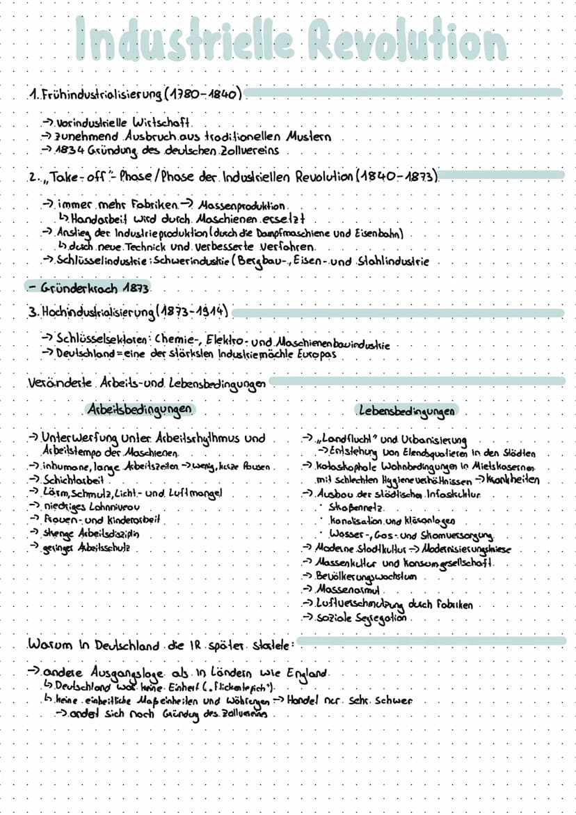Industrielle Revolution
1. Frühindustrialisierung (1780-1840)
→. Vor industrielle Wirtschaft.
→ zunehmend Ausbruch aus traditionellen Muster