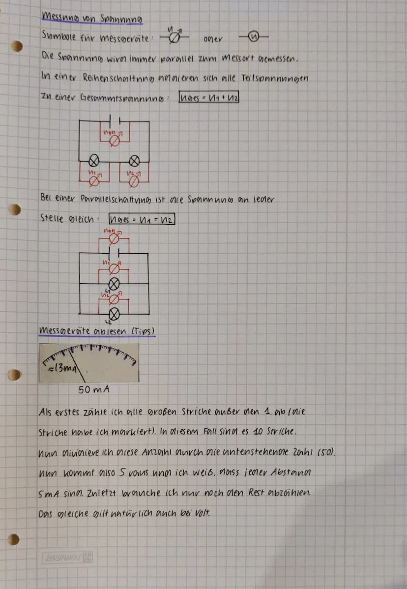 SPANNUNGS- UND STROMMESSUNG
Elektrischer Strom
Stromstärke (I) :
Eine Stromstorke wird durch die Elektronen bestimmt,
nie pro Zeiteinheit du