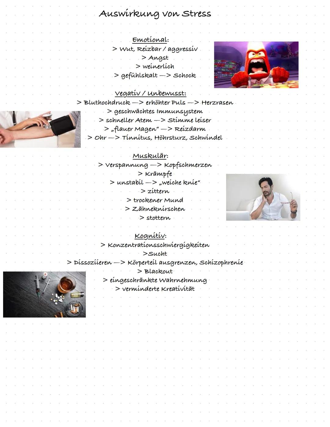 # STRESS

= Allgemein, die negativen Folgen bei überforderung

- bezeichnet psychische/physische Reaktion, die zur Bewältigung besonderer An