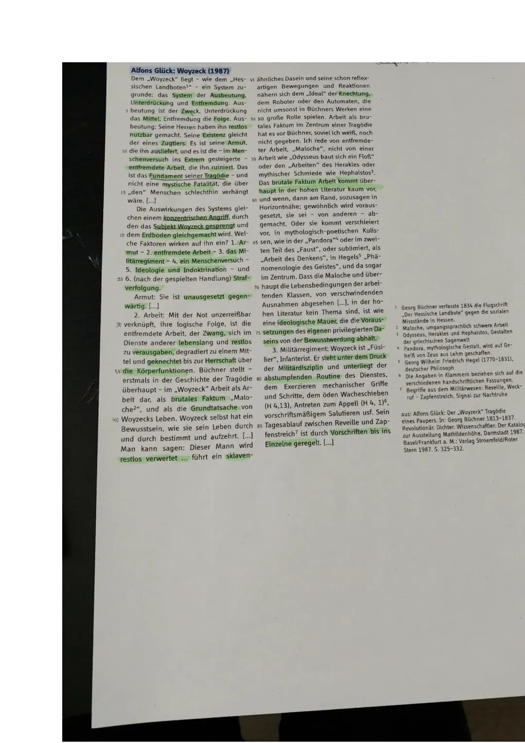 Q1. LK Deutsch.
Thema: Woyzeck, Georg Büchner
2. Klausur.
2)
Aufgaben:
1) Untersuchen Sie vergleichend den Deutungsansatz der beiden Texte. 