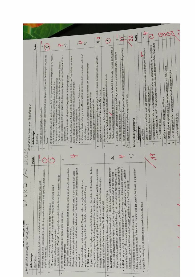 Q1. LK Deutsch.
Thema: Woyzeck, Georg Büchner
2. Klausur.
2)
Aufgaben:
1) Untersuchen Sie vergleichend den Deutungsansatz der beiden Texte. 