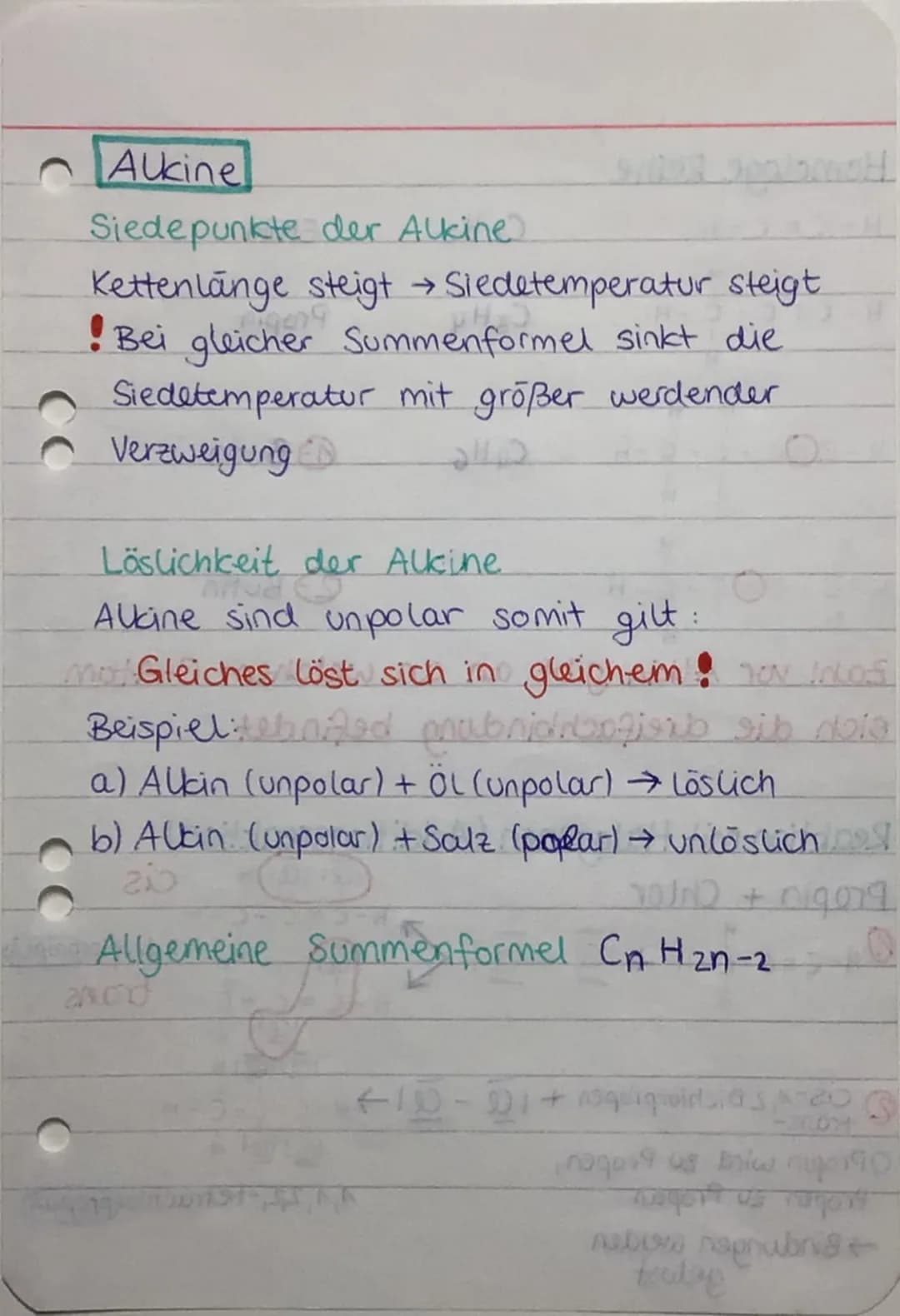 Chemie-Klausur 2
Alkene
Siedepunkte der Alkene.
Kettenlänge steigt → Siedepunkt steigt
Bei gleicher Summenformel sinkt die
Siedetemperatur m