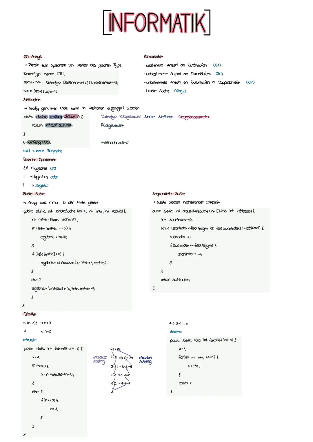 20 Arrays
→ Tabelle aum Speichern von werten des gleichen Typs
Datentyp name [][],
name= new Datentyp [Zeilenanzahl +] [Spaltenanzahl →];
na