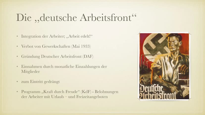 Geschichtsvortrag:
Die Volksgemeinschaft
Die Sicherung der Macht und das
nationalistische System totalitärer Herrschaft
27
$
✔
✔ ●
●
●
●
●
●