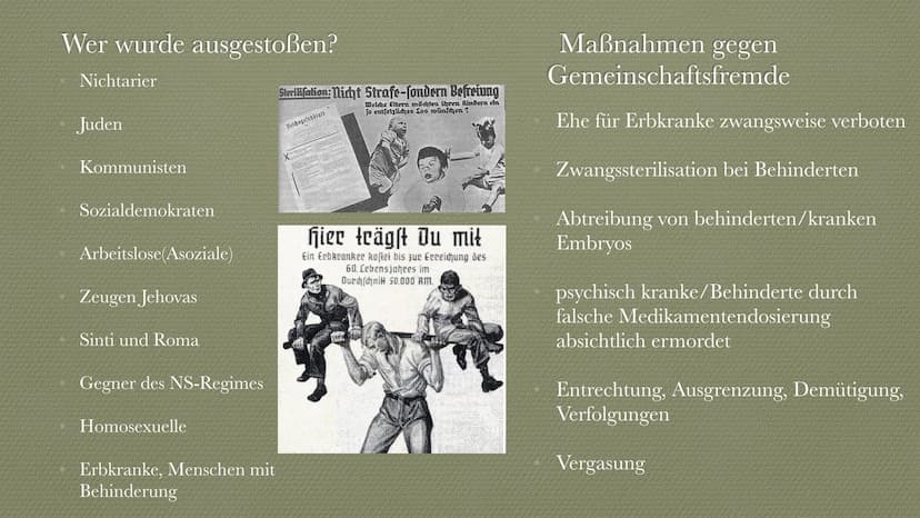 Geschichtsvortrag:
Die Volksgemeinschaft
Die Sicherung der Macht und das
nationalistische System totalitärer Herrschaft
27
$
✔
✔ ●
●
●
●
●
●