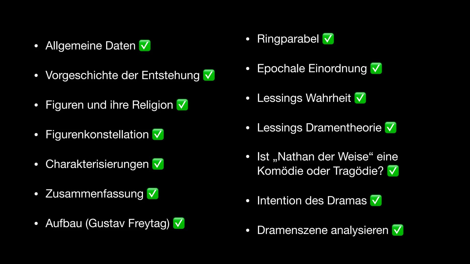 Inhaltsfeld Texte: Dramen
Nathan der Weise
Gotthold Ephraim Lessing, 1779
Abi 2023 NRW - Deutsch LK ●
●
●
●
●
●
Allgemeine Daten ✓
Vorgeschi