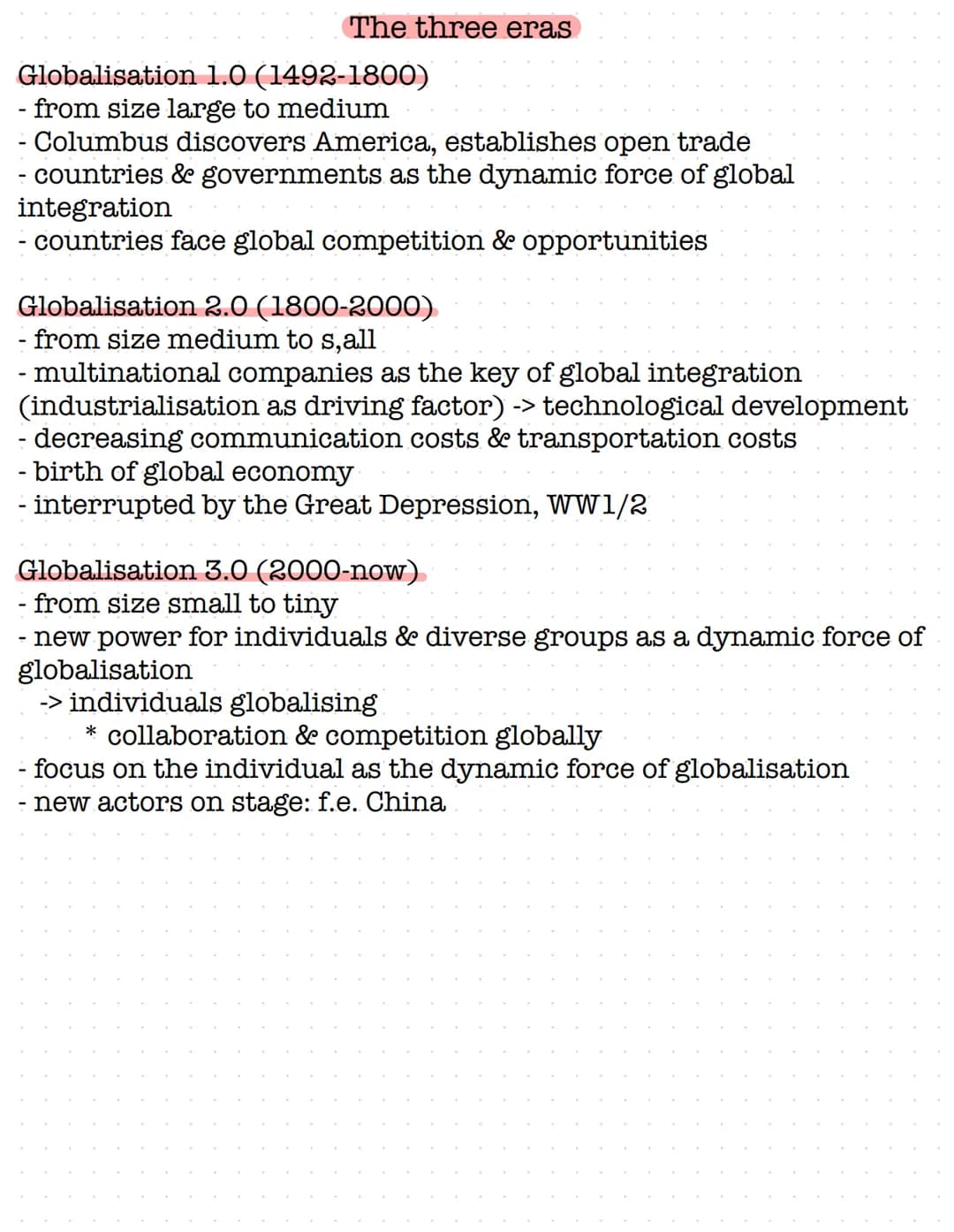 Economy:
- transport of goods
- greenwashing
- no trade barriers
Globalisation - overview
- global collaborations
- Labor mobility
- outsour