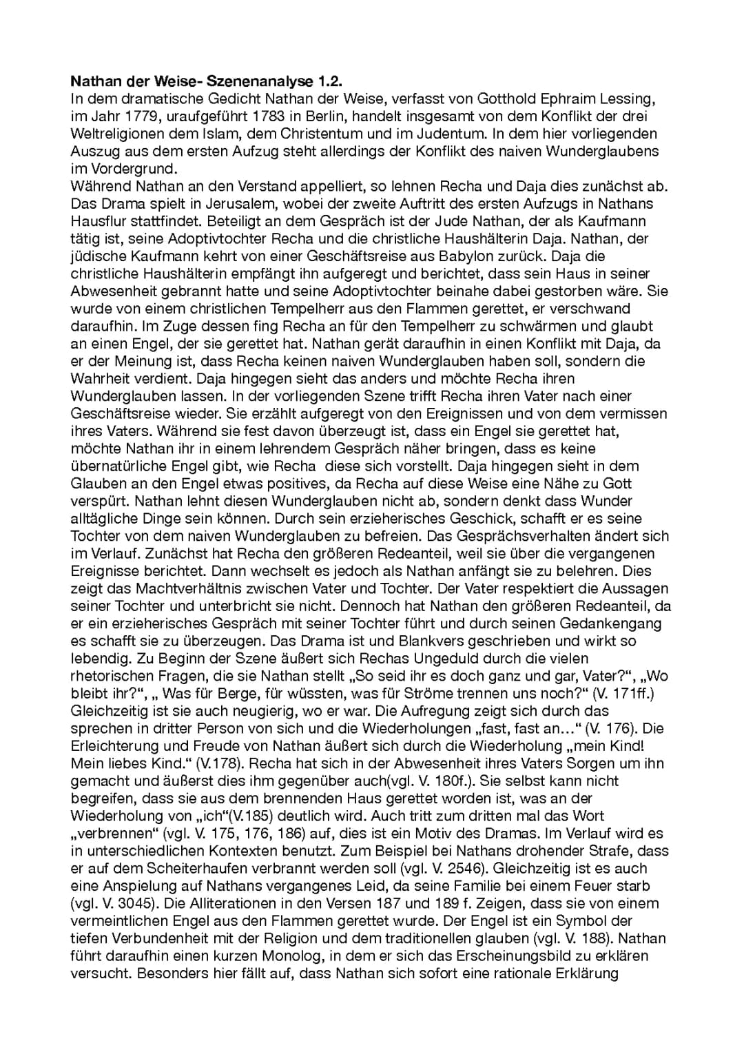 Nathan der Weise Szenenanalyse - 1. Aufzug 2. Auftritt