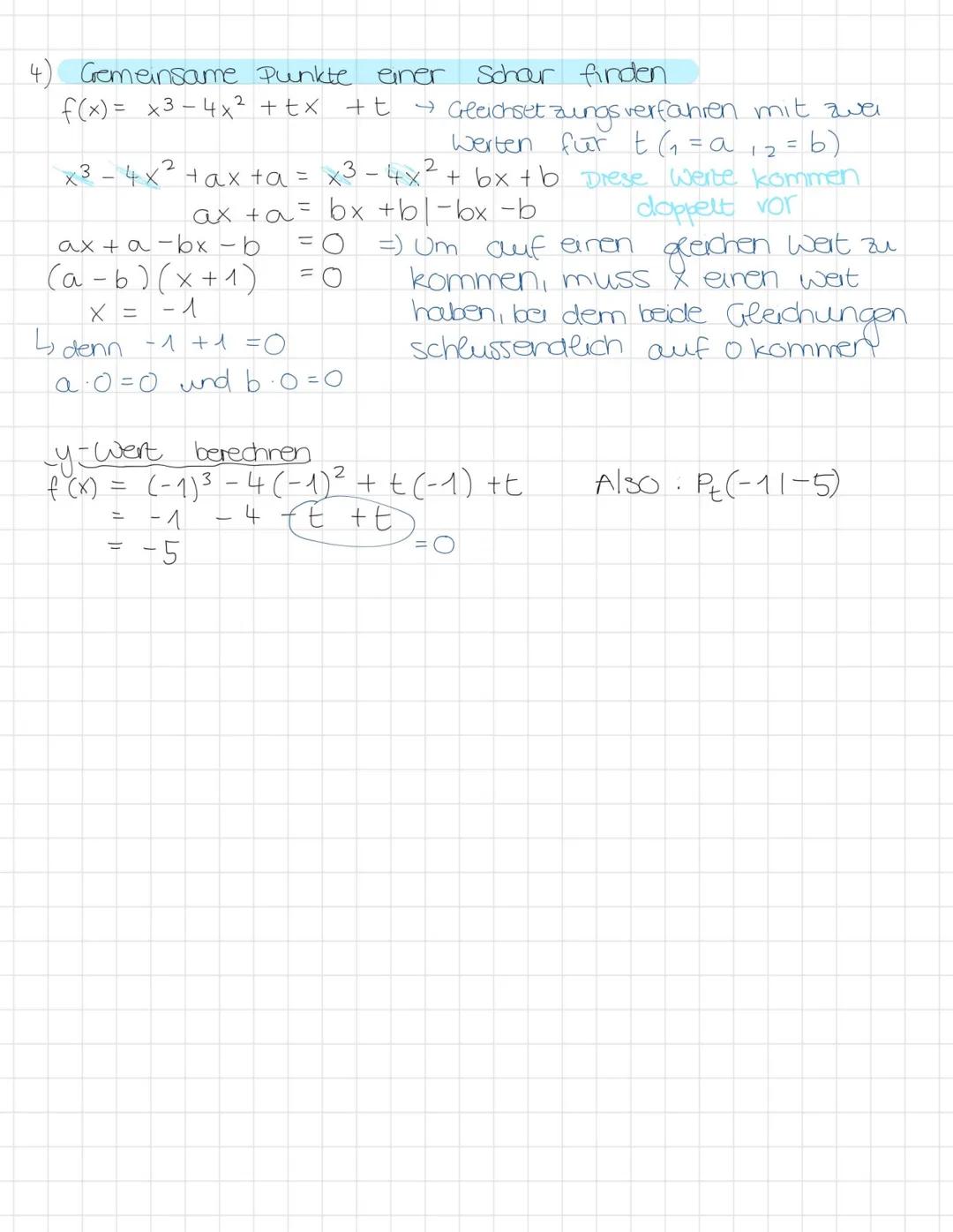 # FUNKTIONSCHAAREN

1a) Funktionsgleichung einer Schar angeben

Nullstellen verallgemeinernt "t"
→ft(x) = x(x-t) (x+t), $t \in \mathbb{R}$

